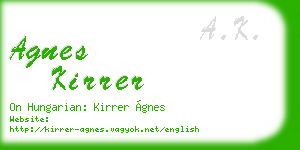 agnes kirrer business card