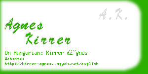 agnes kirrer business card